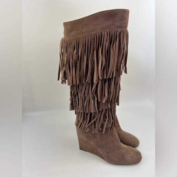 BRUNO MAGLI Fringed suede knee-high boots size 37 - Picture 13 of 16